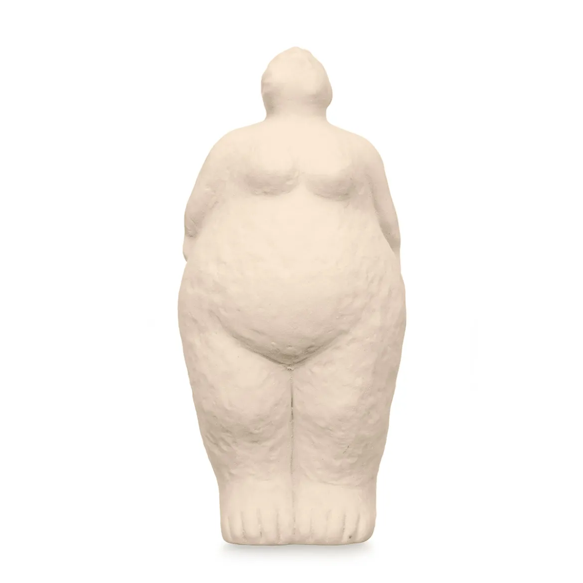 Estatua beige forma de mujer de cerámica