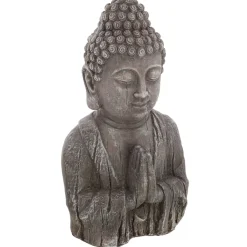 Estatua Buda Efecto Madera 28x20x49Cm