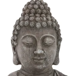 Estatua Buda Efecto Madera 28x20x49Cm