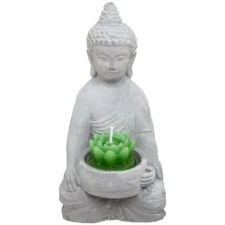 Estatua De Buda Con Vela 8x8.5x15Cm