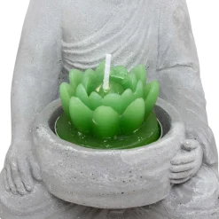 Estatua De Buda Con Vela 8x8.5x15Cm