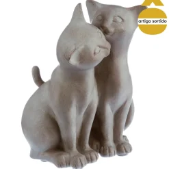 Estatua Gatos De Resina 17x13.5Cm