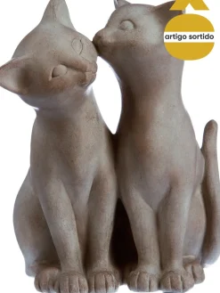 Estatua Gatos De Resina 17x13.5Cm