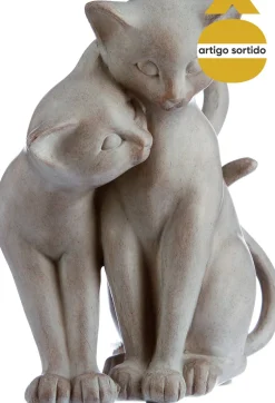 Estatua Gatos De Resina 17x13.5Cm