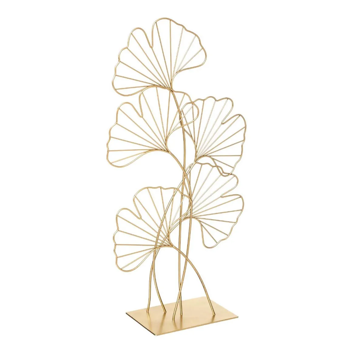Estatua Hoja De Ginko Dorada 56Cm