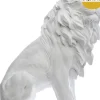 Estatua León Resina Blanco/Negro 31Cm