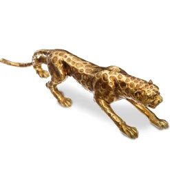 Estatua Leopardo Dorado 79cm
