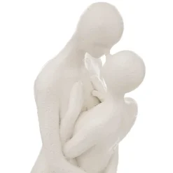 Estatua Pareja Resina Blanca 10x7x33Cm
