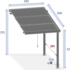 Extensión pérgola ENOLIE graphite de aluminio