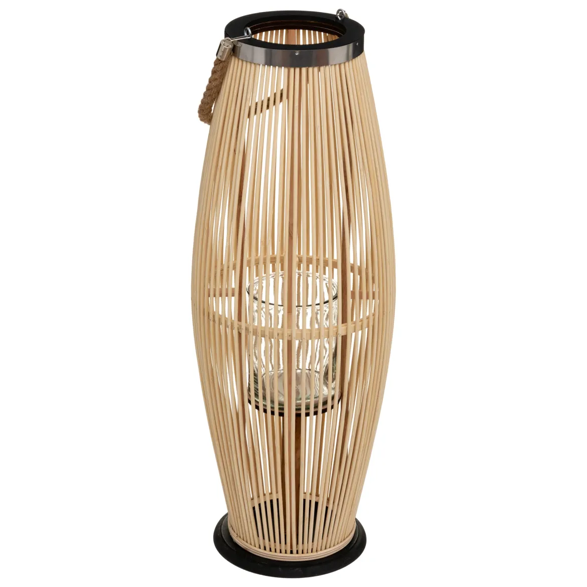 Farol De Bambú Fit 27x27x72Cm