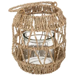 Farol De Ratán Beige 17x18Cm