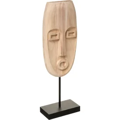 Figura Decorativa De Madera Natural 47Cm