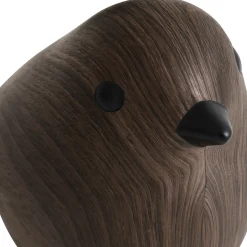 Figura decorativa pájaro marrón oscuro 34cm