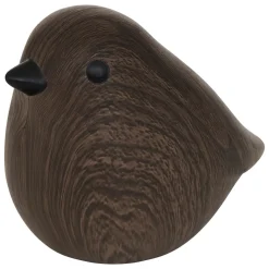 Figura decorativa pájaro marrón oscuro 34cm