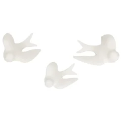 Figura decorativa 3 pájaros blancos 15,5cm