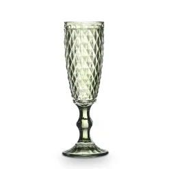 Flauta De Cava Diamante De Vidrio Verde 175ml