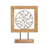 Flor decorativa con soporte de madera 29cm