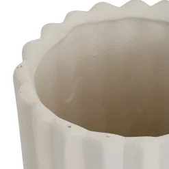 Florero acanalado FERNAN blanco de cerámica 36.5cm