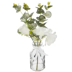 Florero De Vidrio C/ Eucalipto 7.5x39Cm