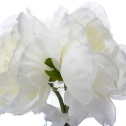 Florero De Vidrio Con 3 Peónias 25Cm