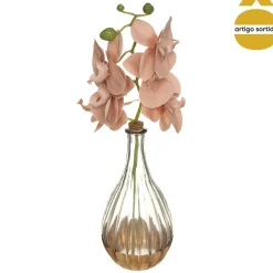 Florero De Vidrio C/Orquídea 40Cm