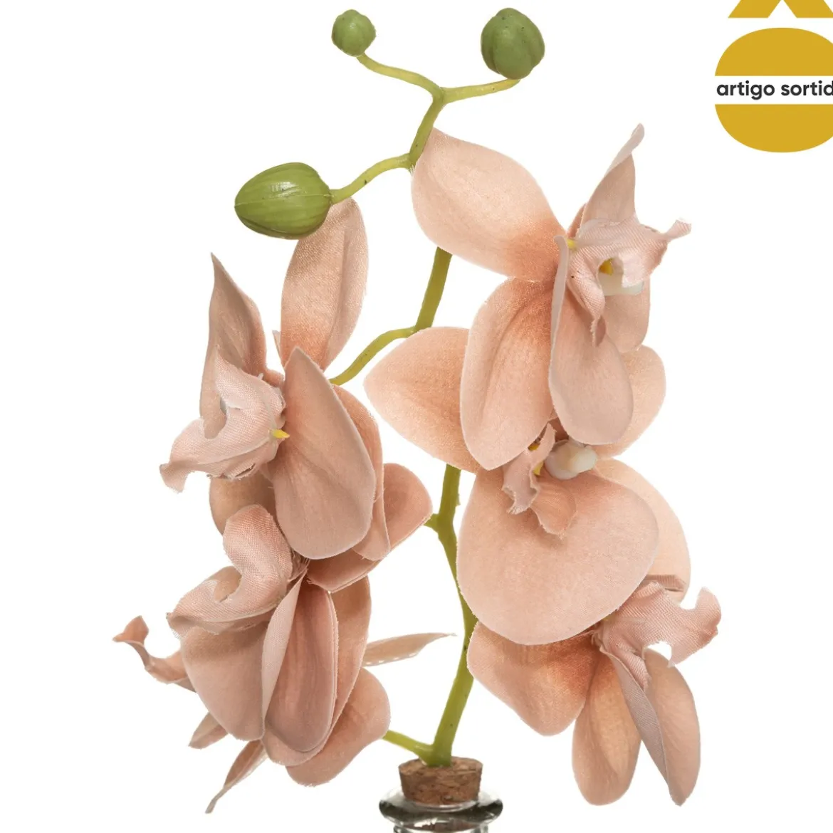 Florero De Vidrio C/Orquídea 40Cm