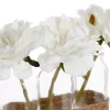 3 Floreros De Vidrio Con Rosas 22Cm