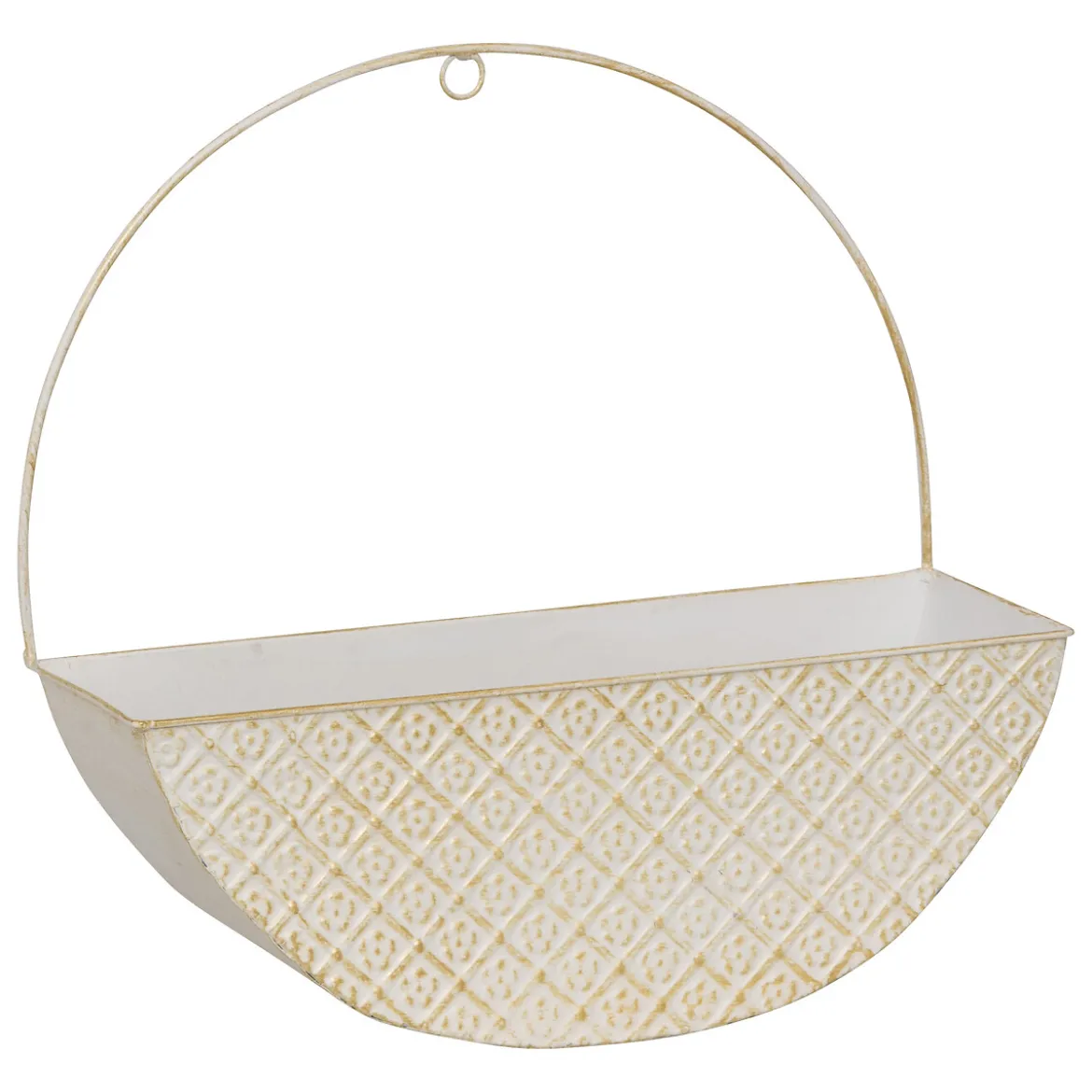 Florero TINO de metal blanco 28cm