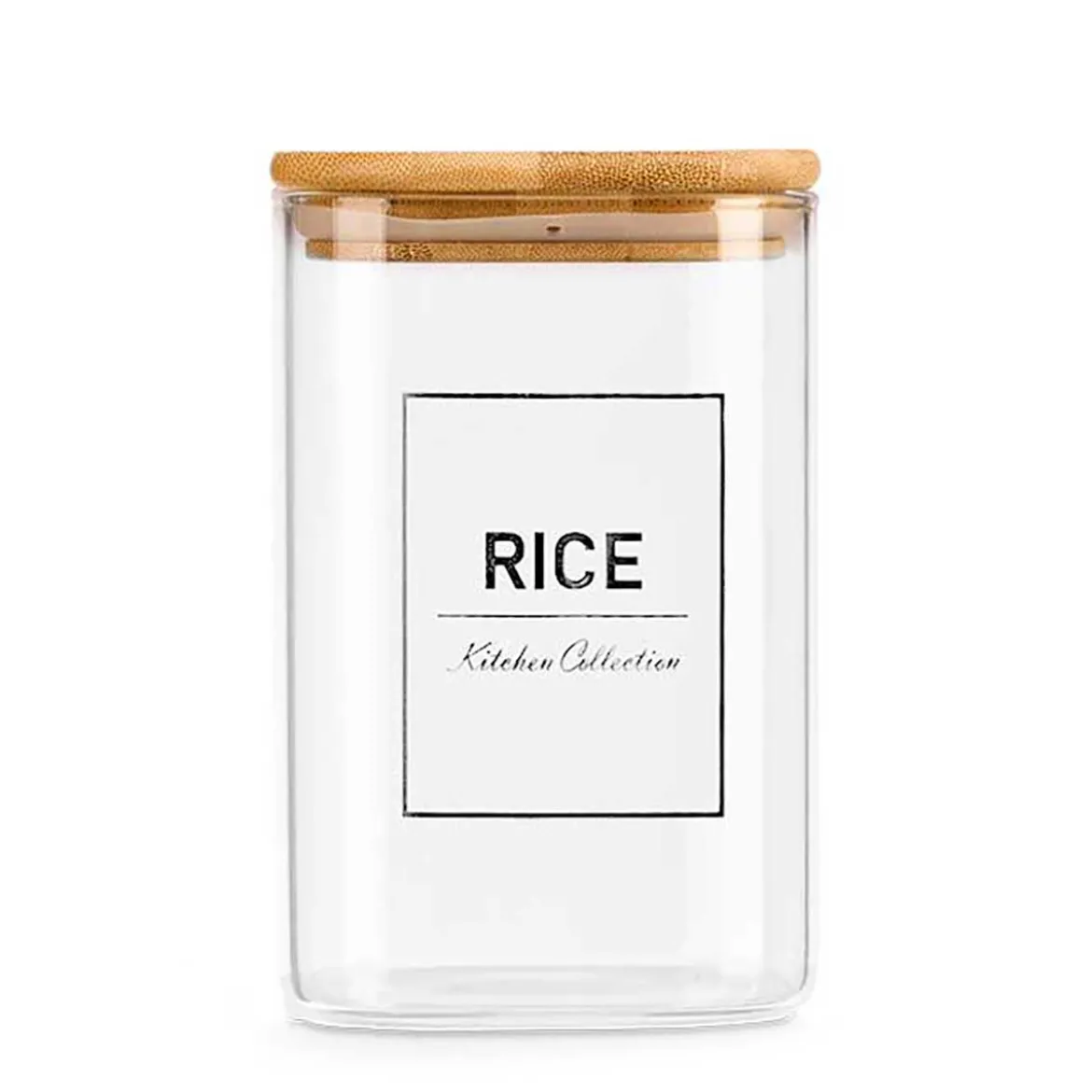 Frasco Para Arroz Con Tapa De Bambú 1.2l