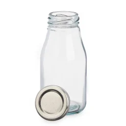 Frasco Vidrio C/Tapa Plateada 250Ml