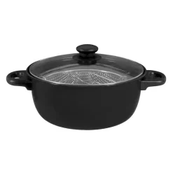 Freidora con cesto y tapa de vidrio