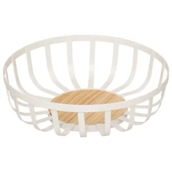 Frutero blanco de metal 28cm