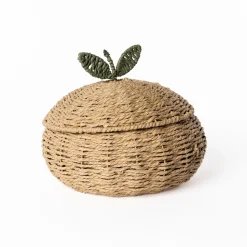 Frutero con tapa TRAMARE marrón de yute