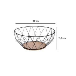 Frutero Losango Metálico Negro 28Cm