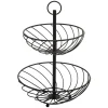 Frutero Metálico Negro C/2 Niveles 34x27