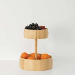 Frutero Redondo De Bambú C/ 2 Niveles
