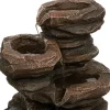 Fuente Negra De Resina 18x18x22.5Cm