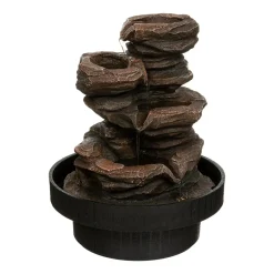 Fuente Negra De Resina 18x18x22.5Cm