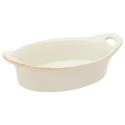 Fuente ovalada beige 16cm