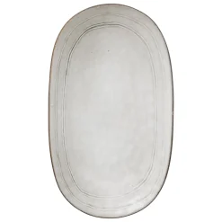 Fuente ovalada FLOWER gris 18x30cm