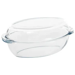 Fuente ovalada transparente 34cm