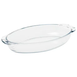 Fuente ovalada transparente 34cm