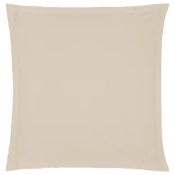 Funda de almohada beige de algodón percal 63x63cm
