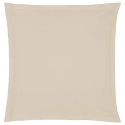 Funda de almohada beige de algodón percal 63x63cm