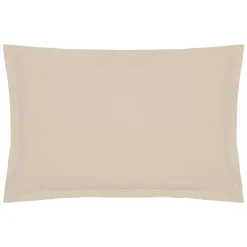Funda de almohada beige de algodón percal 50x70cm