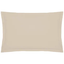 Funda de almohada beige de algodón percal 50x70cm