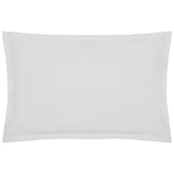 Funda de almohada blanca de algodón percal 50x70cm