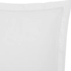 Funda de almohada blanca de algodón percal 63x63cm