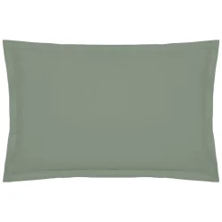 Funda de almohada verde de algodón percal 50x70cm