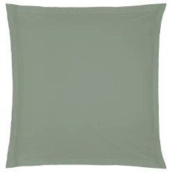 Funda de almohada verde de algodón percal 63x63cm